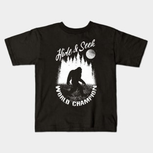 Hide And Seek World Champion Bigfoot Kids T-Shirt